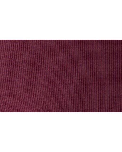 Marine Layer Purple Lexi Mock Neck Elbow Sleeve Rib Top