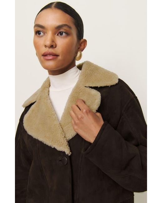 Reformation Black Veda Luca Shearling Jacket
