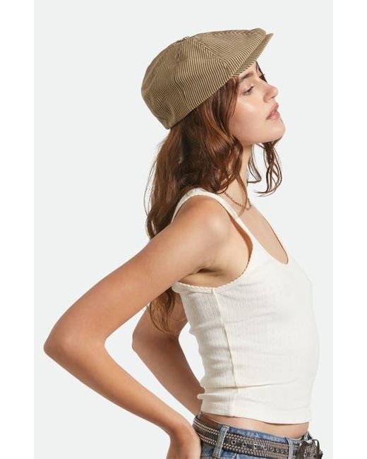 Brixton Natural Brood Stripe Driving Cap