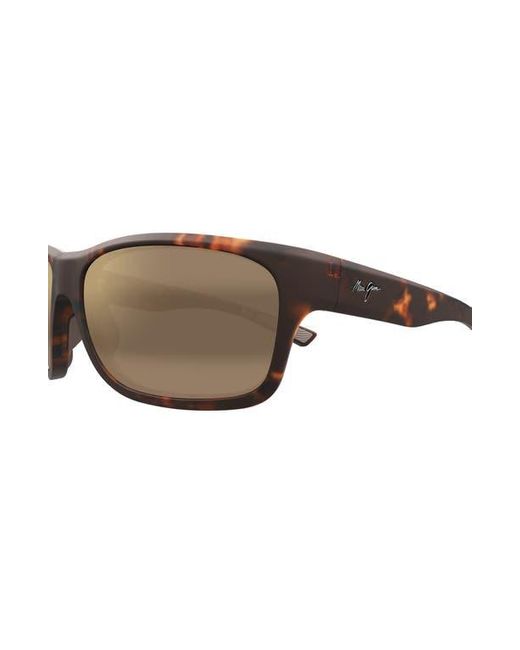 Maui Jim Natural 'Ano Nui 63Mm Oversize Polarizedplus2 Rectangular Wrap Sunglasses for men