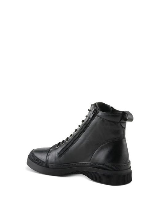 Spring Step Black Leather Combat Boot