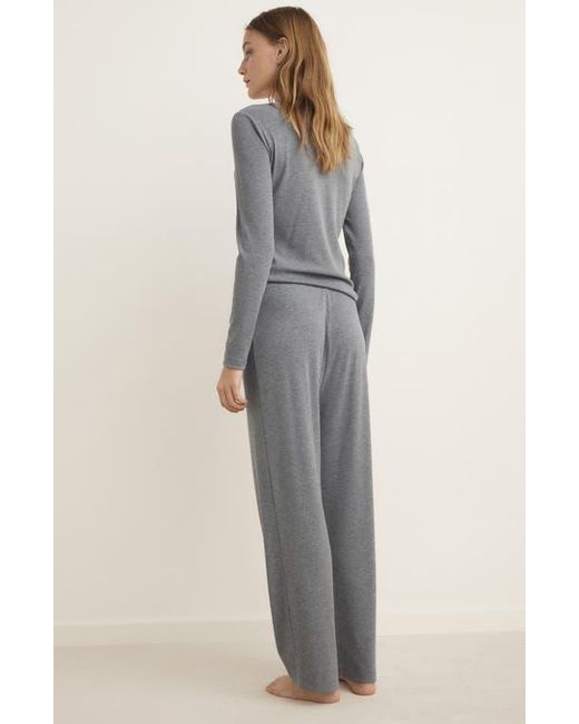 Mango Gray Rib Pajama Pants