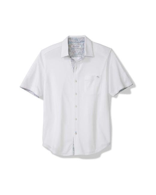 Tommy Bahama White San Lucio Tri Leaf Geo Happy Hour Islandzone Button-Up Shirt for men
