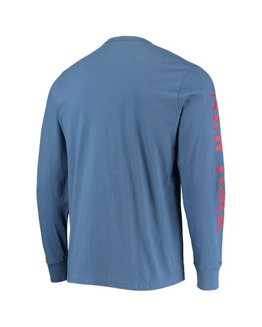 '47 Blue New York Giants Brand Wide Out Franklin Long Sleeve T-Shirt