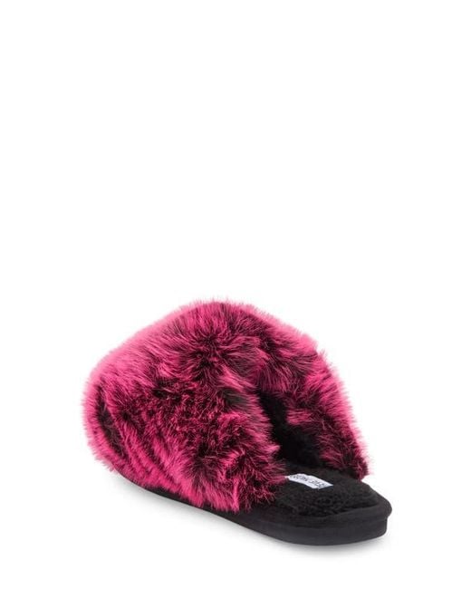 Steve Madden Pink Poof Faux Fur Slipper