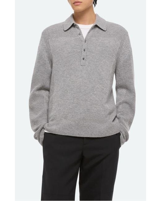 Helmut Lang Gray Block Polo Sweater for men