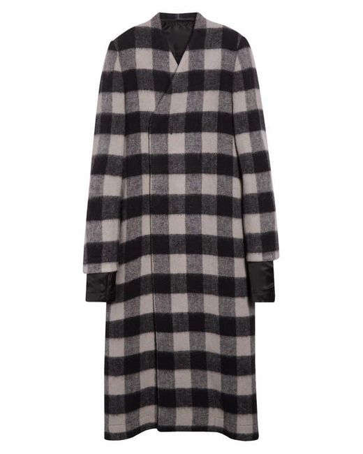 Rick Owens Black Museum Check Wool Coat
