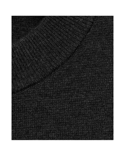 Mango Black Crewneck Cotton & Wool Blend Sweater