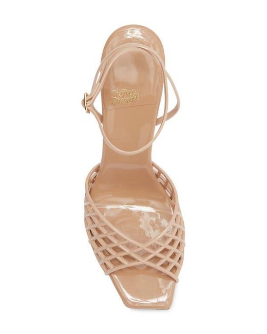 Jeffrey Campbell Natural Lattix Ankle Strap Jelly Sandal
