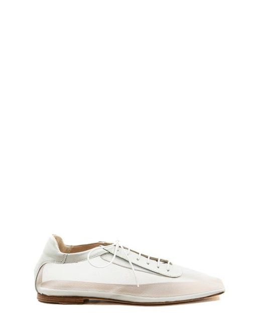 Andrea Gomez White Antonia Clear Mesh Flat