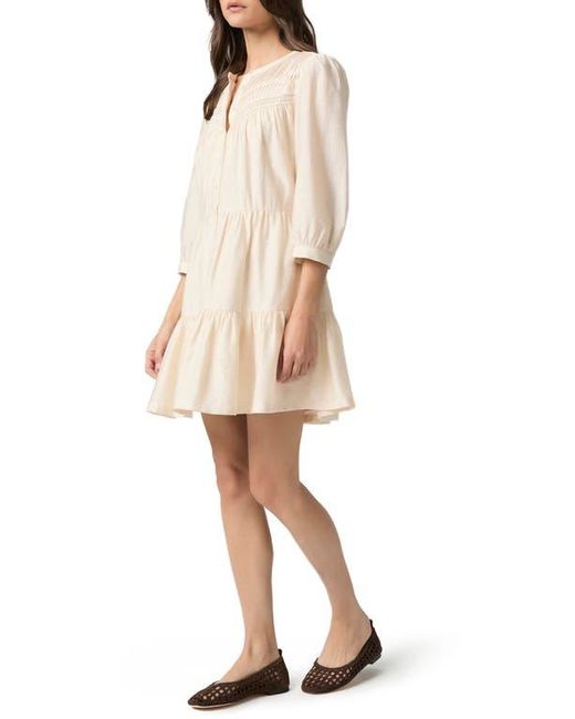 PAIGE Fiume Texture Tie Back Tiered Dress in Natural | Lyst