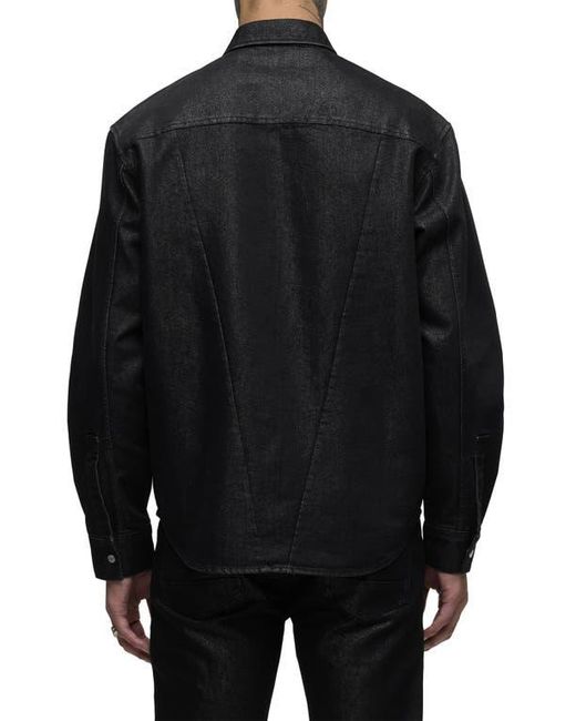 Hudson Black Snap-Up Denim Overshirt for men