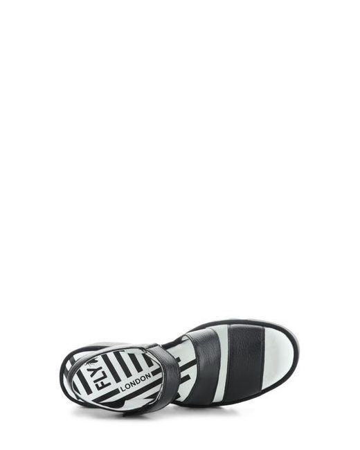 Fly London Black Bexy Platform Wedge Sandal