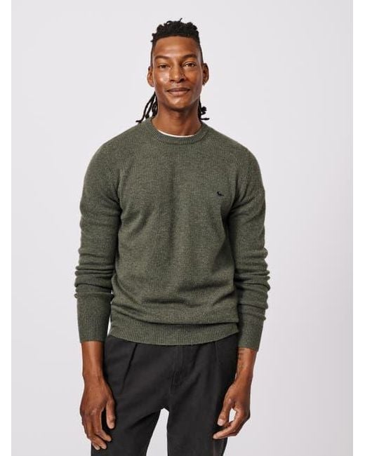aubi Green Westbourne Crew Neck Sweater for men