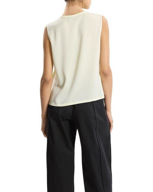 Theory White Split Neck Satin Tank
