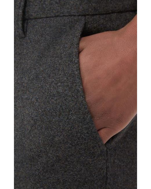 Bugatchi Blue Flat Front Wool & Cotton Blend Chino Pants for men