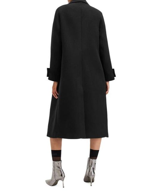 AllSaints Black Mabel Double Breasted Coat