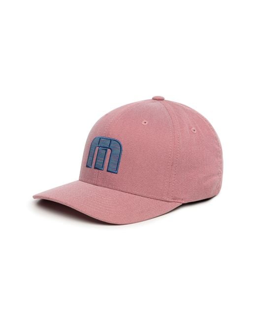 Travis Mathew Pink Caribbean Fitted Hat for men