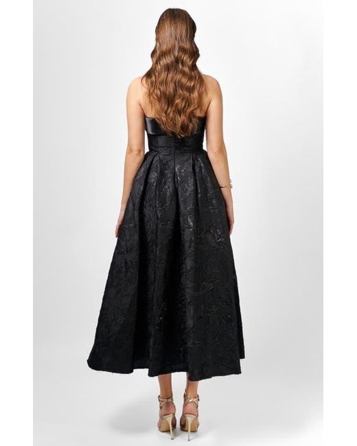 Bariano Alanna Jacquard A Line Midi in Black | Lyst