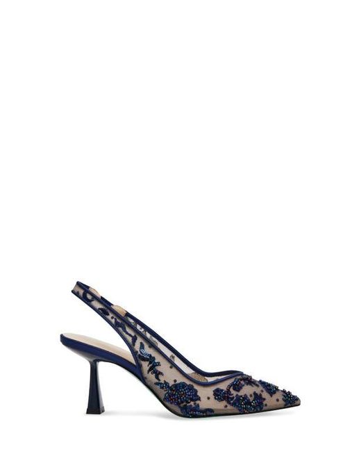 Betsey Johnson Blue Nikki Pointed Toe Slingback Pump