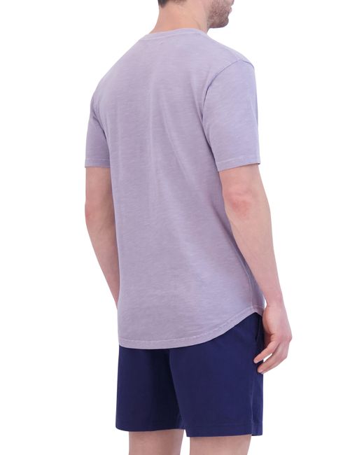 Goodlife Purple Sunfaded Slub Cotton T-shirt for men