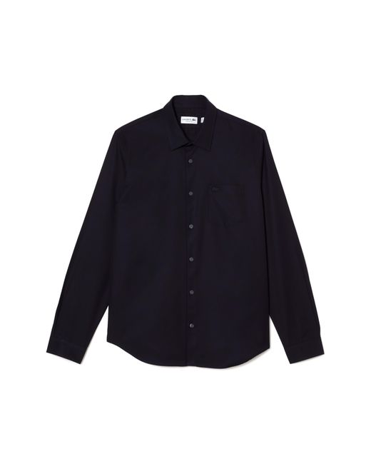 Lacoste Blue Regular Fit Solid Poplin Button-Up Shirt for men