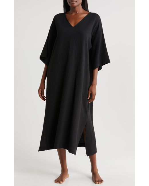 Natori Black Onsen Cotton Nightgown