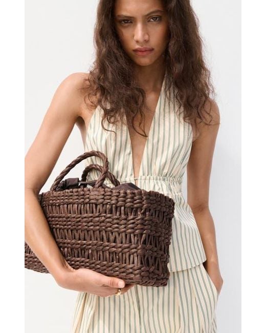 Mango Natural Tatin Backless Halter Top