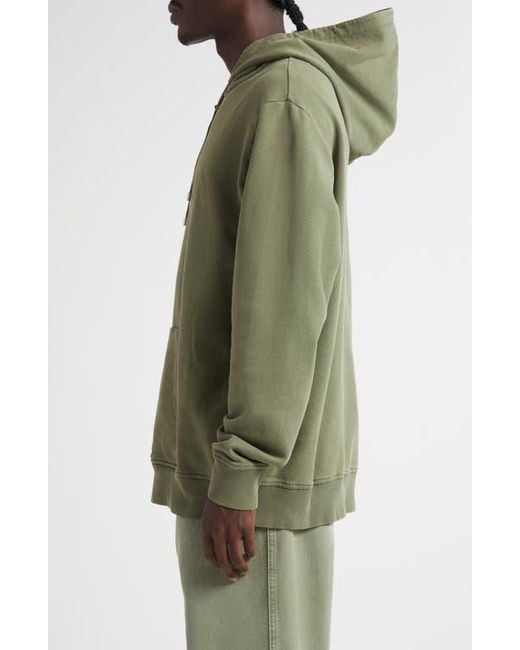 Balmain Green Oversize Vintage Emblem Cotton Hoodie for men