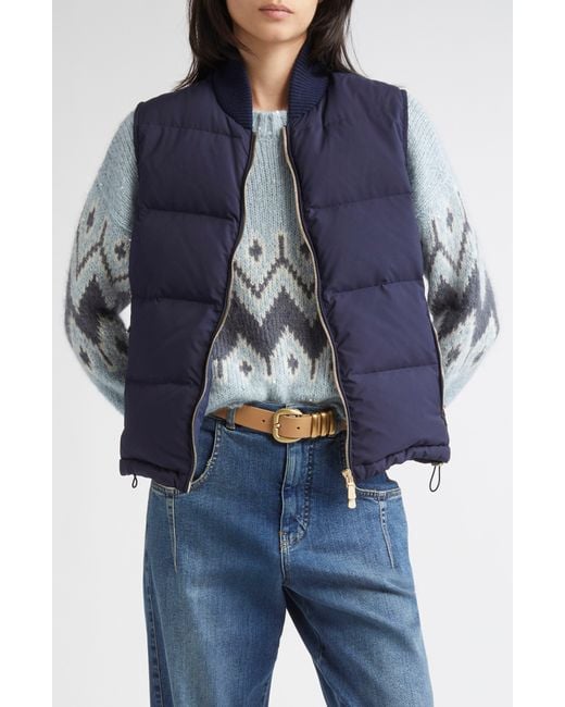 Eleventy Blue Down Puffer Vest