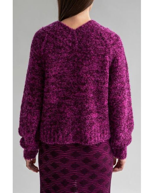 SSKEIN Purple V Neck Boucle Pullover