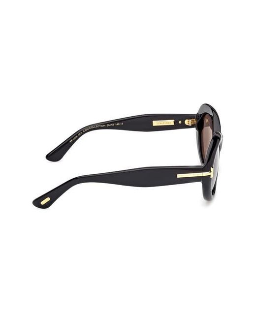 Tom Ford Brown 55Mm Oval Sunglasses