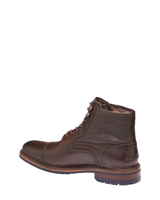 Johnston & Murphy Xc Flex Connelly Genuine Shearling Lined Laceup Leather Boot in Brown for Men
