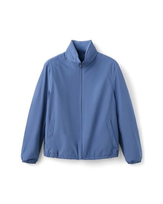 Mango Blue Waterproof Zip Front Jacket for men