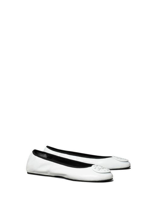 Tory Burch White Reva Ballet Flat