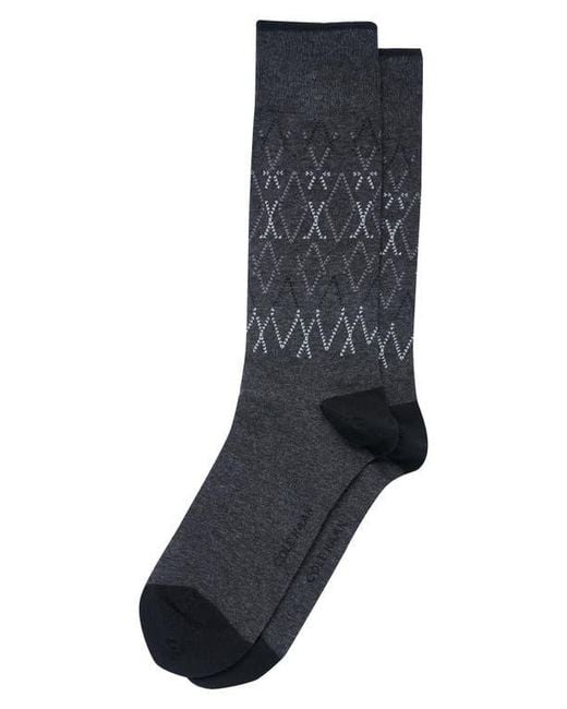 Cole Haan Black Argyle Dress Socks for men