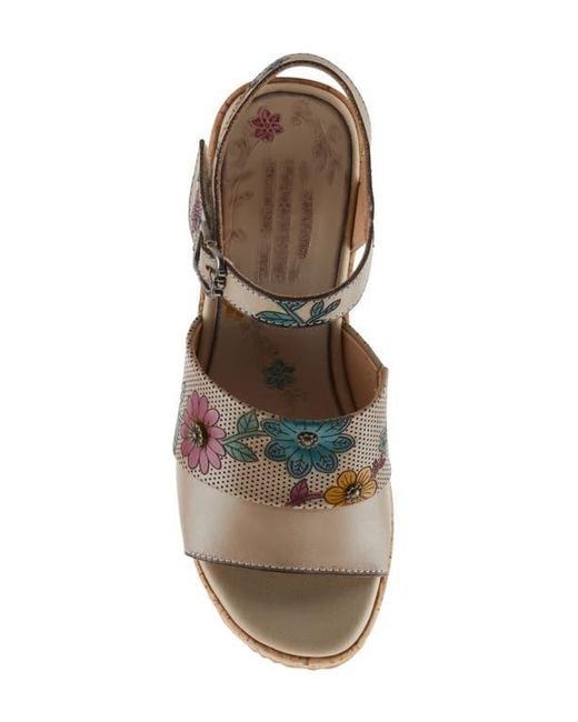 Spring Step Brown Halena Platform Sandal