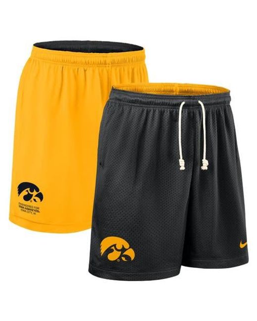 Nike Yellow Iowa Hawkeyes 2025 Sideline Reversible Performance Shorts for men