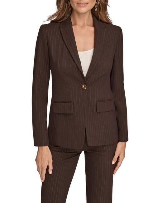 Donna Karan Brown One-Button Blazer