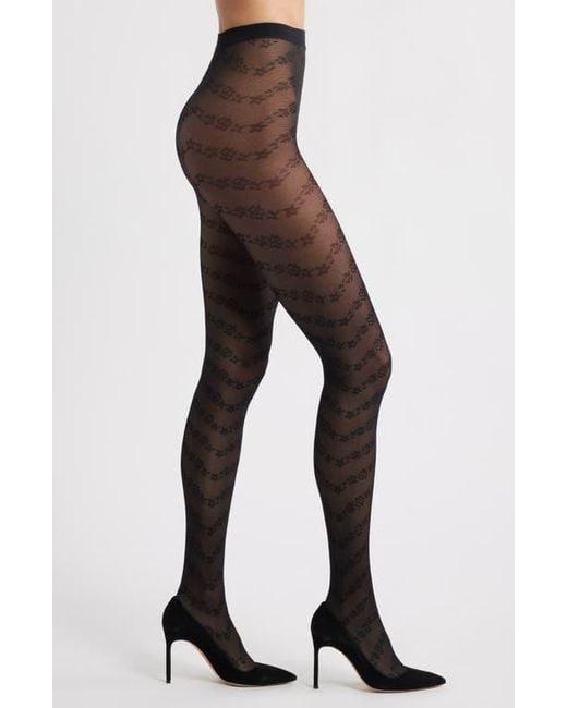 Nordstrom Blue Chevron Sheer Tights