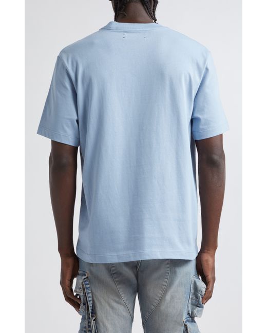 Amiri Blue Core Logo Cotton Graphic T-shirt for men