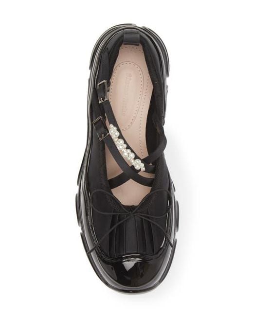 Simone Rocha Black Classic Crisscross Strap Tracker Sneaker