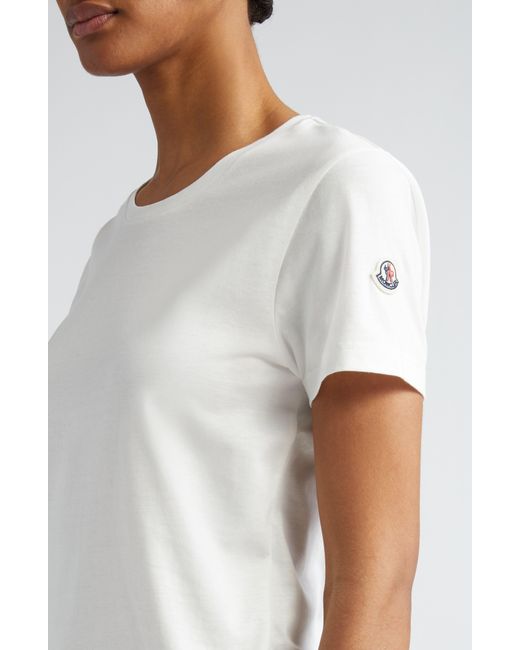 Moncler White Logo Patch Cotton Jersey T-shirt