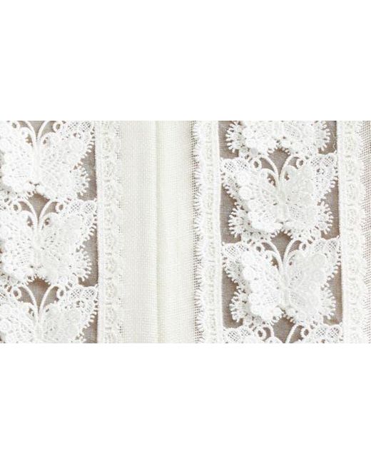 Zimmermann White Butterfly Lace Linen & Silk Top