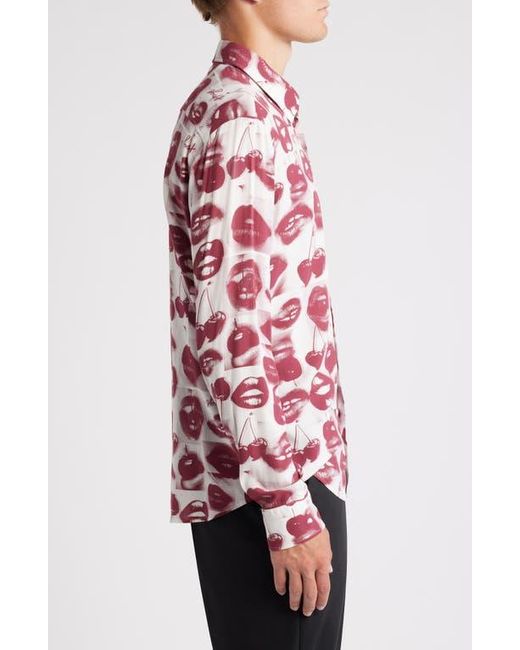 HUGO Ermo Lips & Print Button-Up Shirt in Red for Men | Lyst HUGO Ermo Lips & Print Button-Up Shirt in Red for Men | Lyst