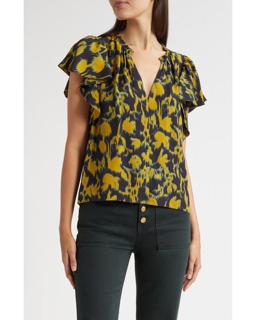 Ulla Johnson Multicolor Lilo Flutter Sleeve Top