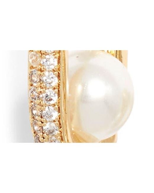 Nordstrom White Set Of 3 Assorted Freshwater Pearl Huggie Hoop Earrings