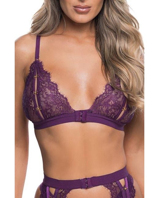 ROMA CONFIDENTIAL Purple Lace Fetish Bralette
