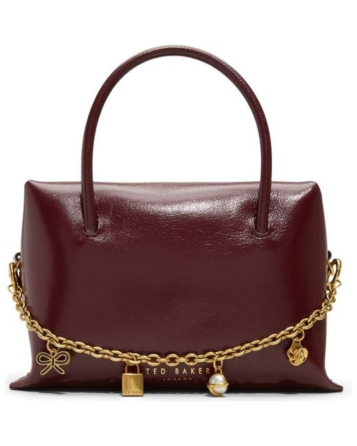Ted Baker Purple Vera Charm Leather Satchel