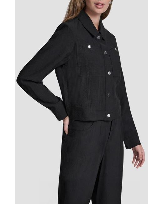 DKNY Black Twill Trucker Jacket